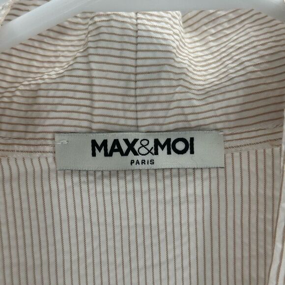 Max & Moi Paris Beige Striped Dress V-Neck Size EUR 40 US L - Picture 5 of 10